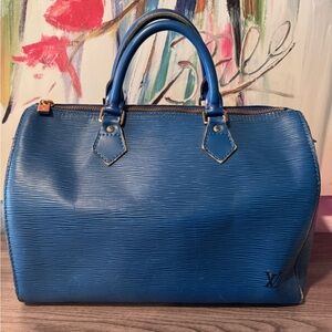Louis Vuitton Blue Epi Speedy 30
